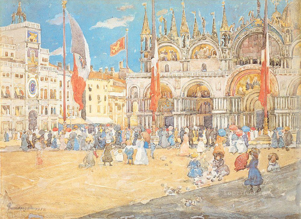 St Marks postimpressionism Maurice Prendergast Venice Oil Paintings
